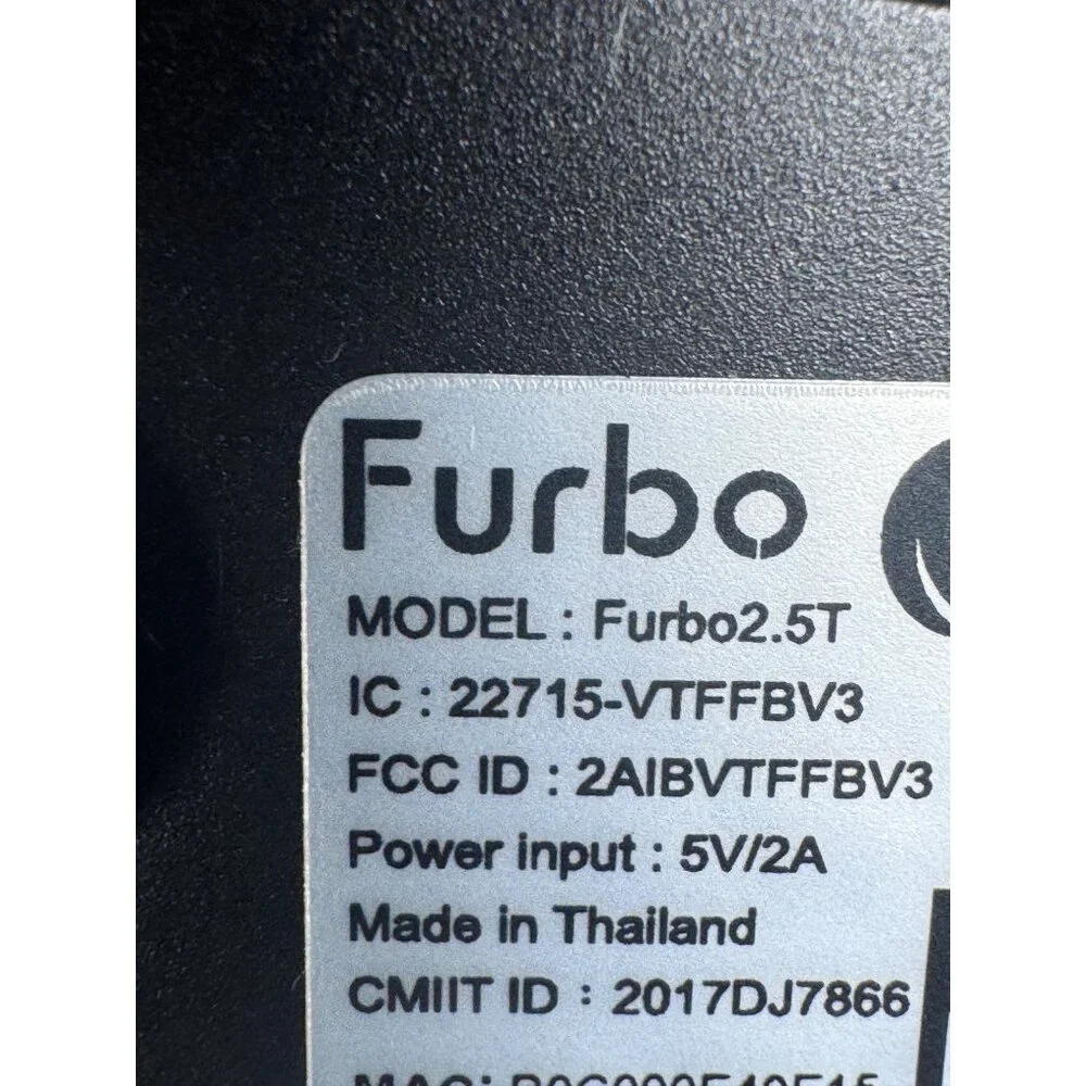 Furbo Dog Camera 2.5T Treat Dispenser & Bark Alerts –‎ No Power Brick